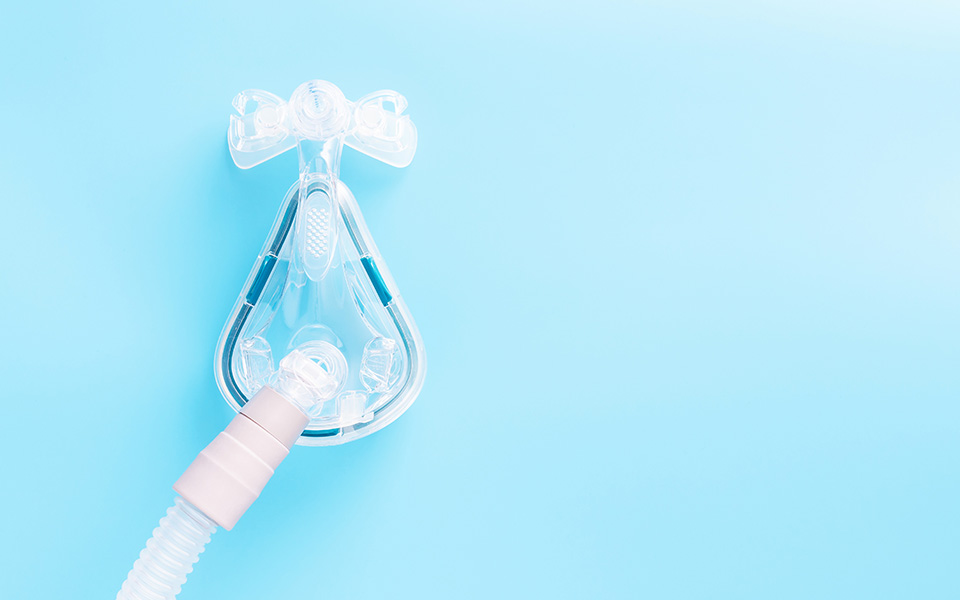 Image of a ventilator with a blue background