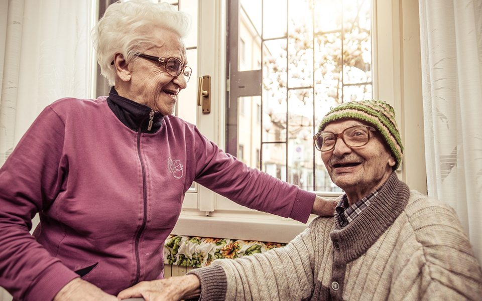 Older couple smiling